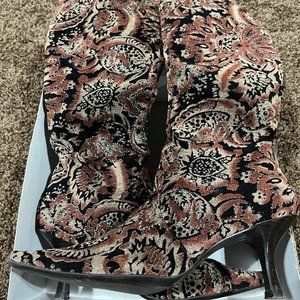 Bronx - Tapestry Boot Pointy Toe Bronx Black/Brown 8.5M